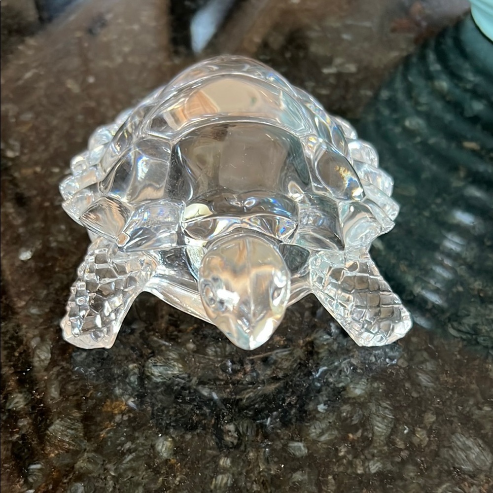 Clear Glass Turtle Figurine
